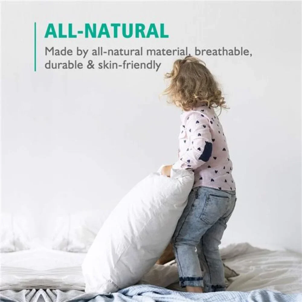 Organic 20x20 Feather Down Throw Pillow Inserts Set of 2, 100% Cotton